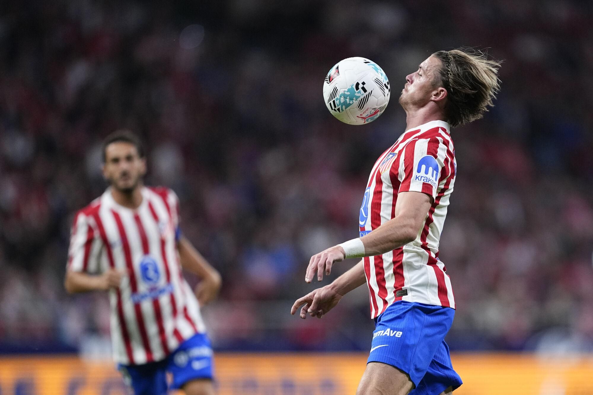 Conor Gallagher of Atletico de Madrid in action during the Spanish League, LaLiga EA Sports, football match played between Atletico de Madrid and Rayo Vallecano at Riyadh Air Metropolitano stadium on September 24, 2025, in Madrid, Spain. AFP7 24/09/2025 ONLY FOR USE IN SPAIN. Oscar J. Barroso / AFP7 / Europa Press;2025;SOCCER;SPAIN;SPORT;ZSOCCER;ZSPORT;Atletico de Madrid v Rayo Vallecano - LaLiga EA Sports;