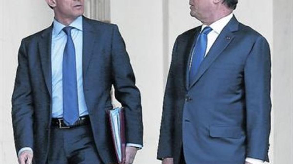 El primer ministro de Francia, Manuel Valls, y el presidente Hollande.