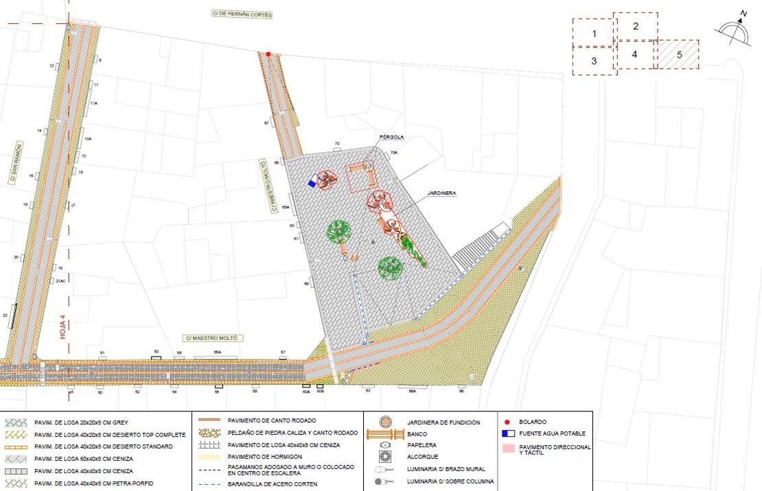 Planos de la nueva actuación en el Centro Histórico de Villena.