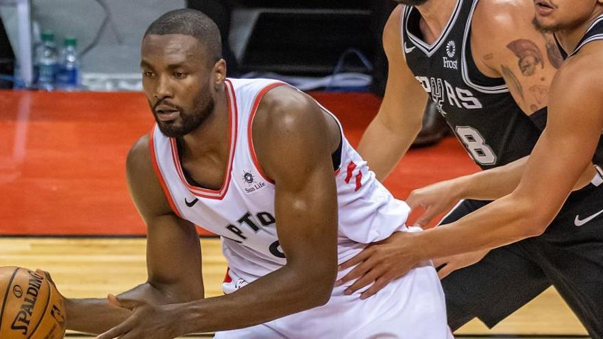 Ibaka, en un lance del partido.