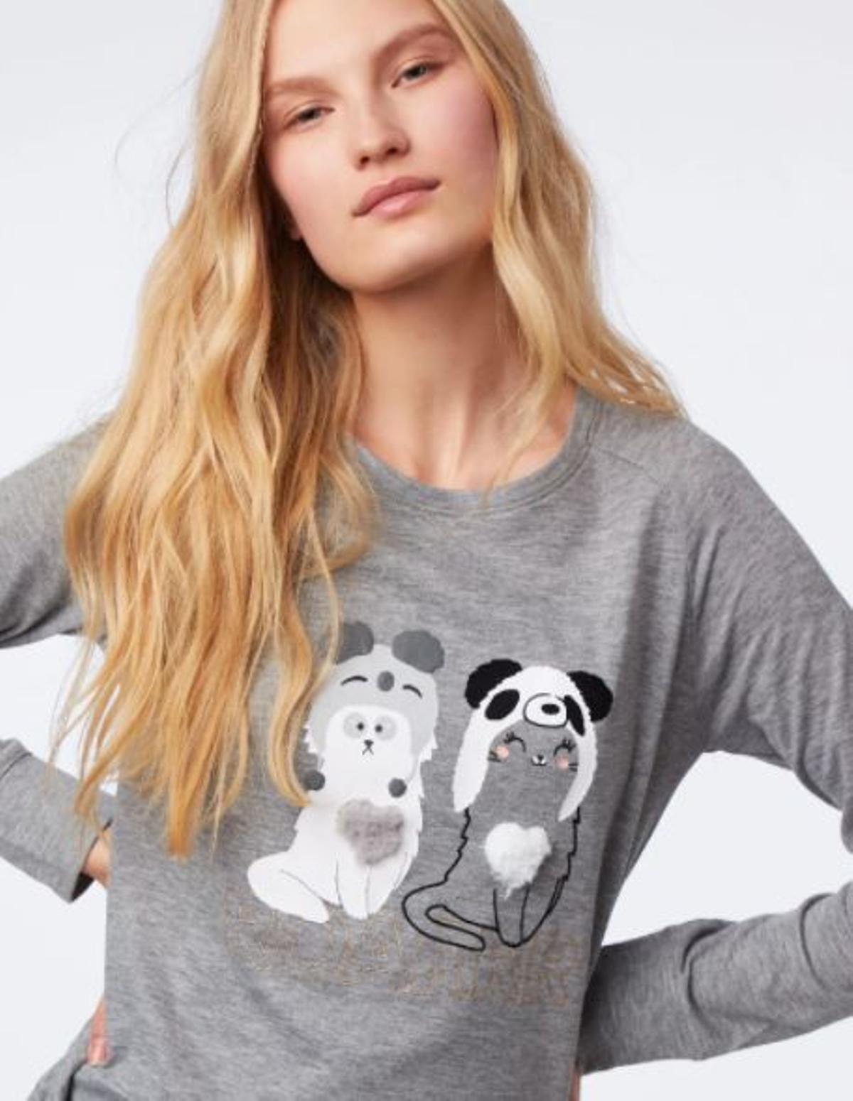 Camiseta de pijama de gatos de Etam