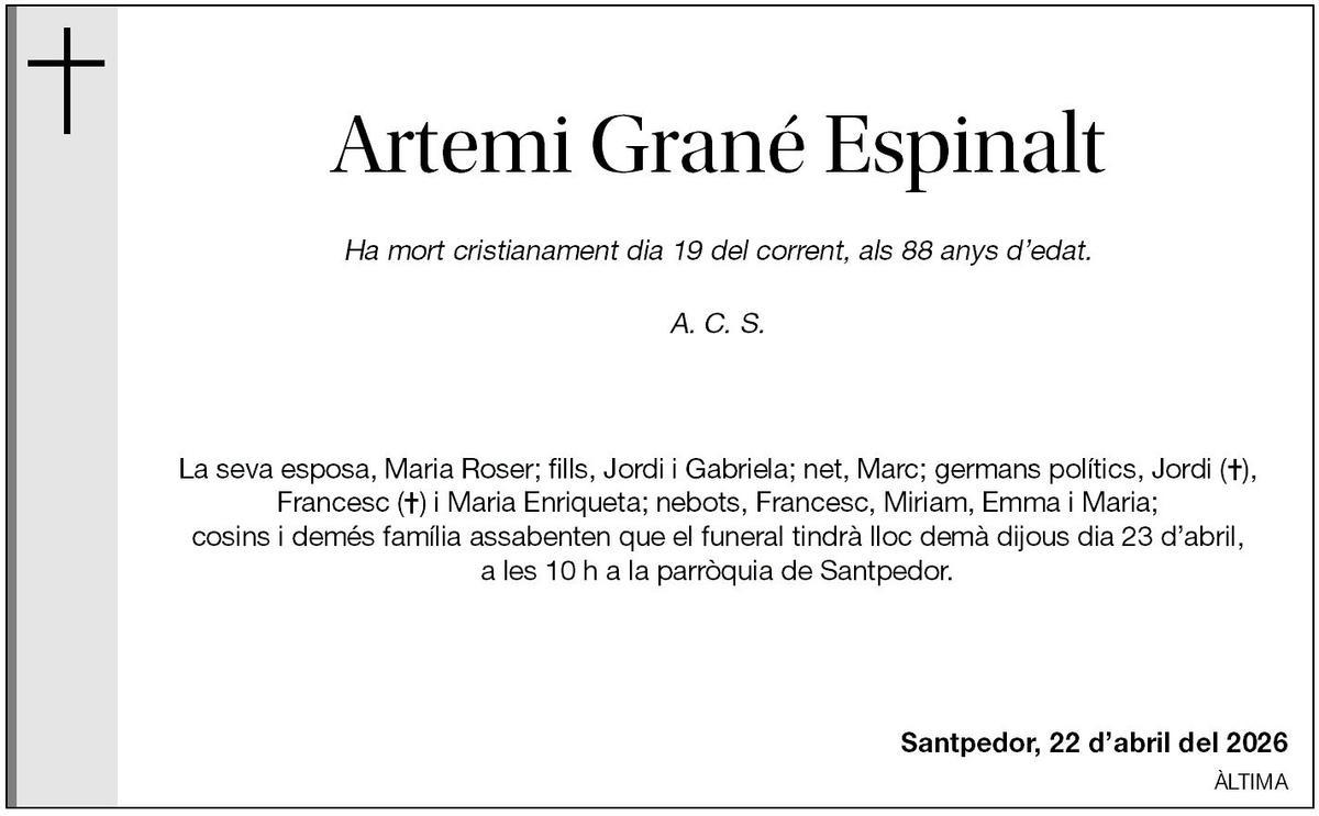 ARTEMI GRANÉ ESPINALT