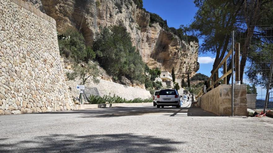 Vista del aparcamiento del Santuari de Gràcia con las obras a punto de finalizar. | R.F.