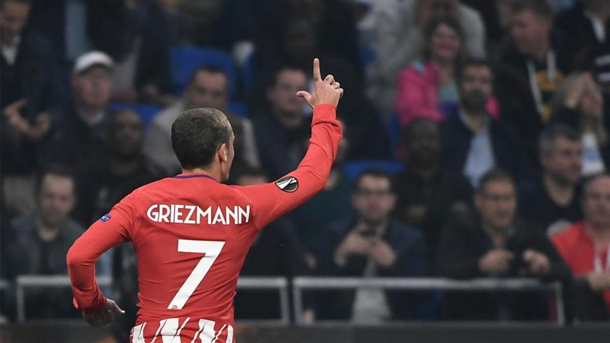 Griezmann festejó el tanto con su 'L' habitual