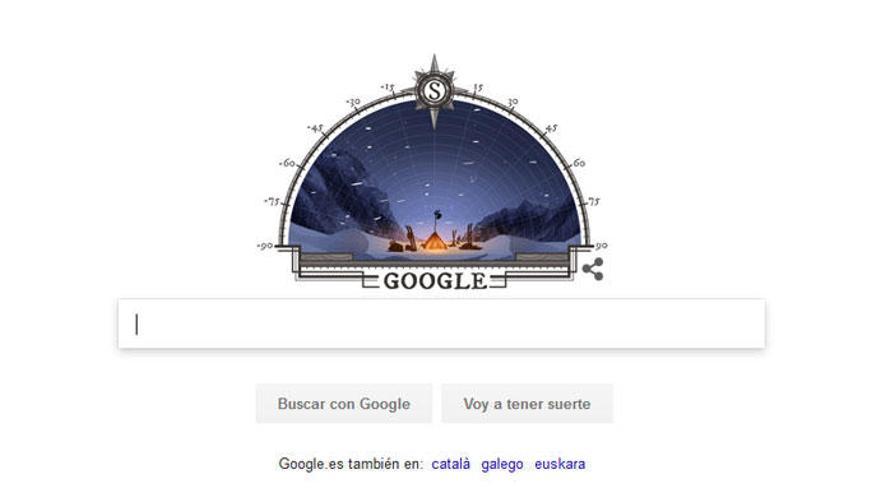 Doodle celebra el aniversario de la primera expedición al Polo Sur.