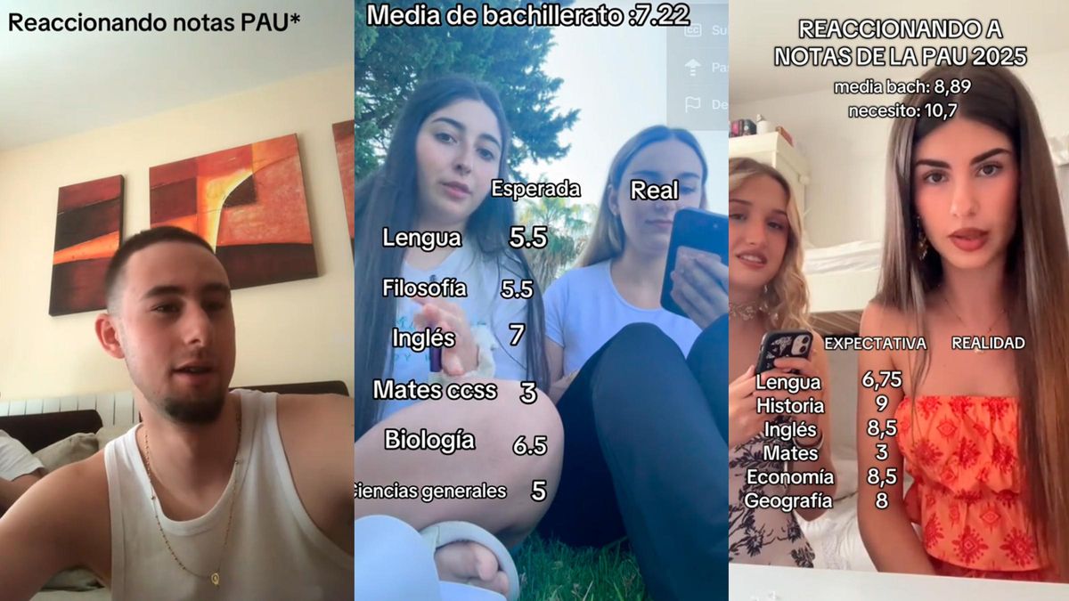 Tiktokers reaccionan a las notas de la selectividad