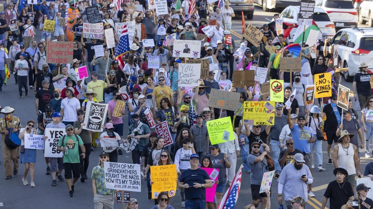 Imagen de la protesta organizada en la ciudad de Los Ángeles