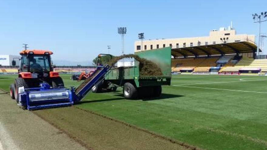 El Mini Estadi renueva su césped