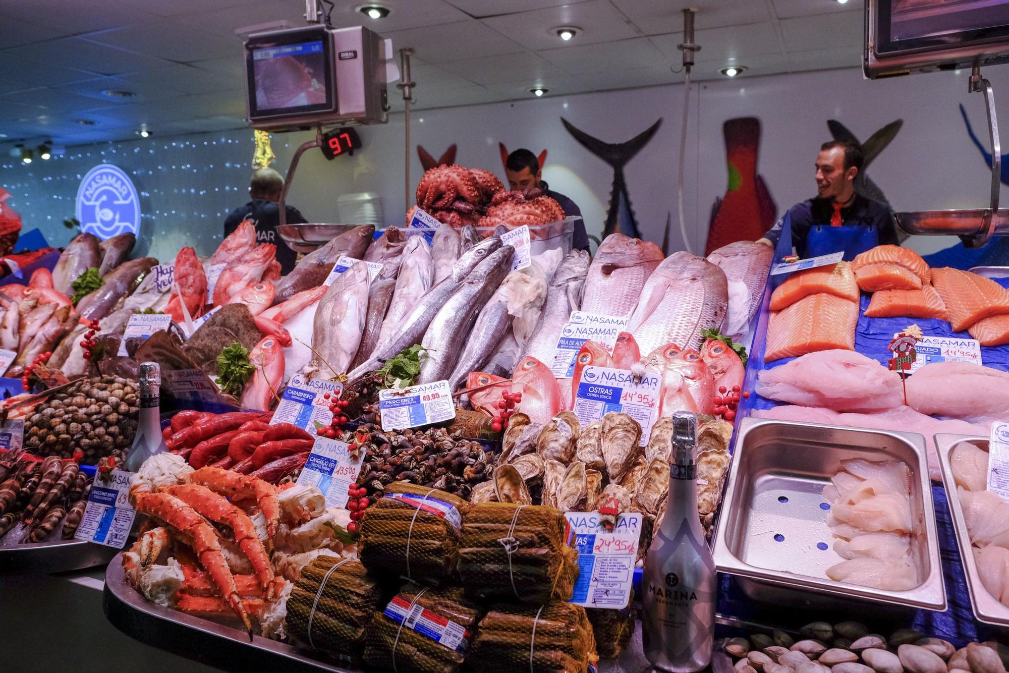 Compras en el Mercado Central para la cena de Nochevieja