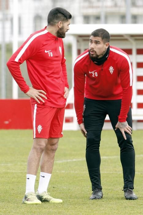 Entrenamiento del Sporting.