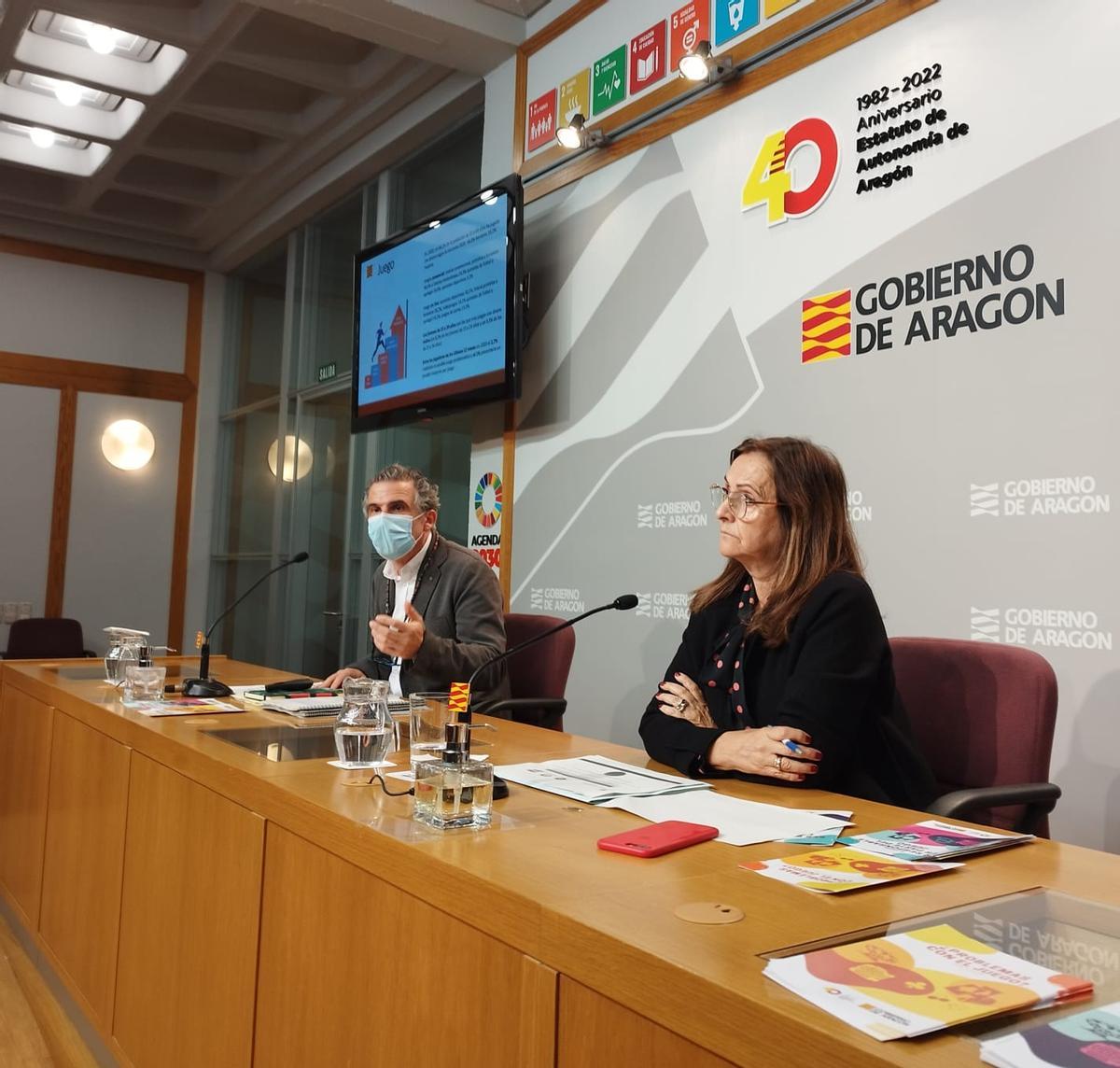 Francisco Javier Falo y Carmen Sánchez, esta mañana.