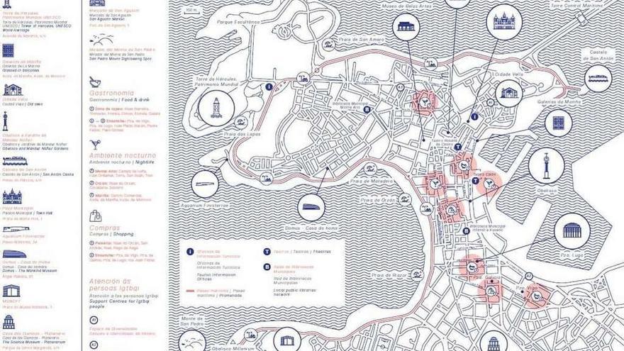 Mapa incluido en la guía turística LGTBI editada por el Consorcio de Turismo.