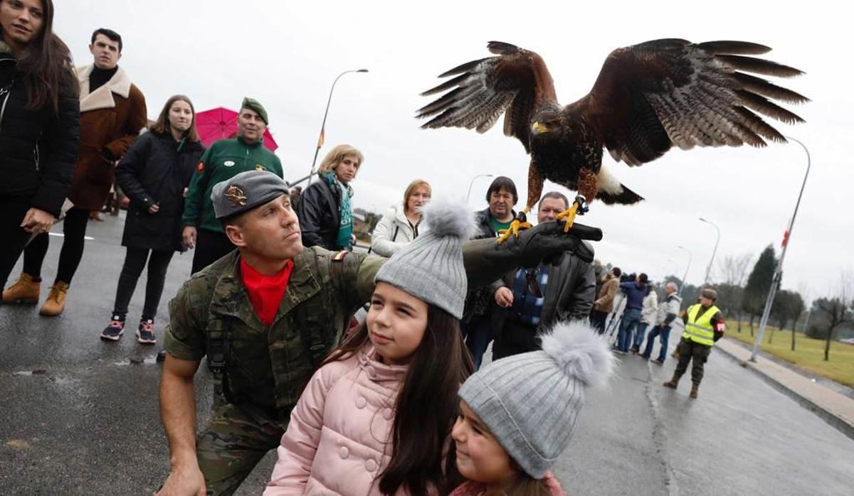 El águila "Xana", una de las atracciones de la jornada.