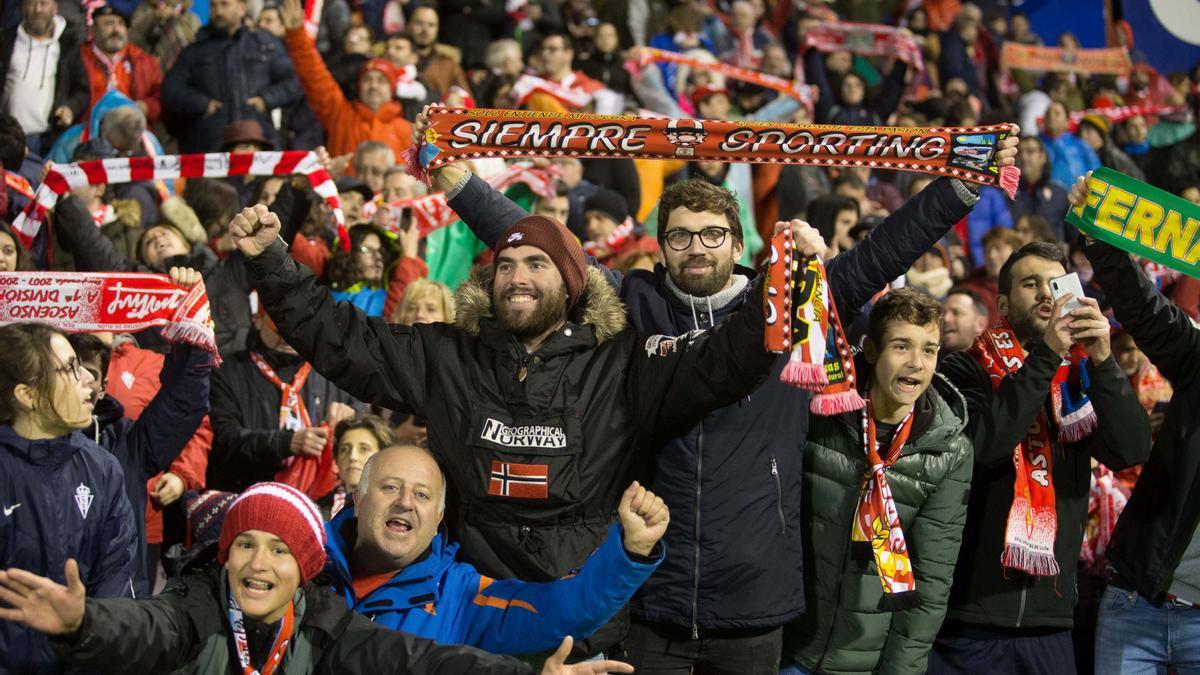 Aficionados del Sporting, en la última visita a Lugo.