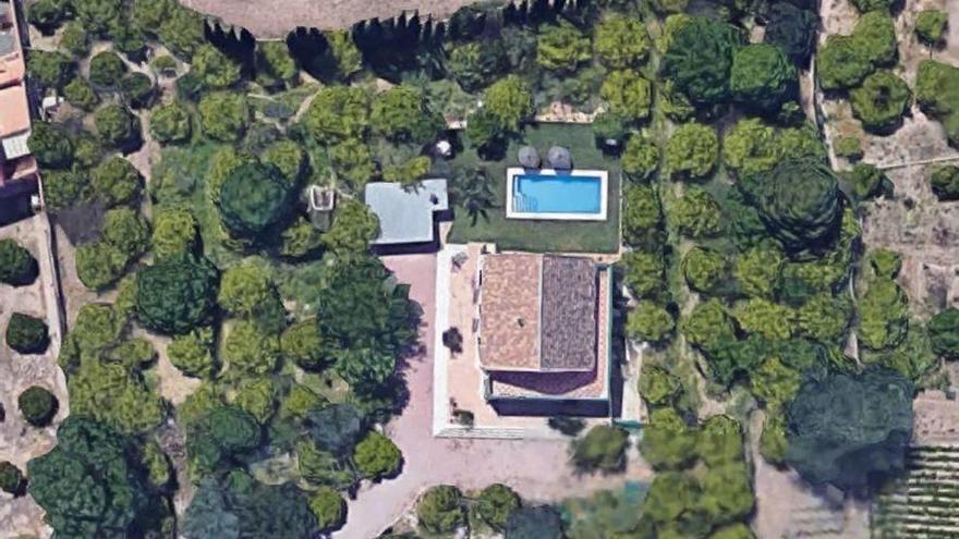 Vista aérea de la vivienda de la concejala de Ahora Murcia Ángeles Moreno Micol.