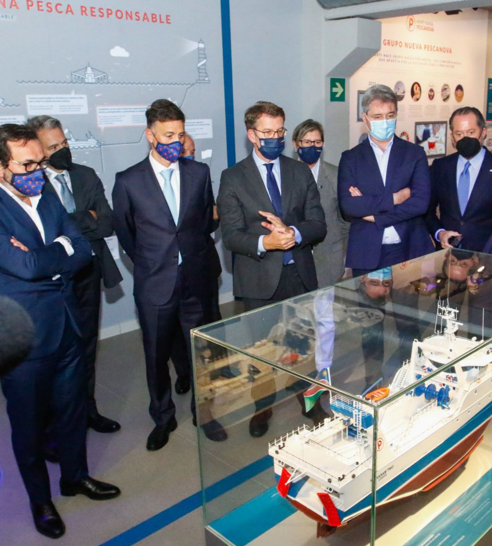 Un momento de la visita al Museo Pescanova Biomarine Center, que estará abierto al público.