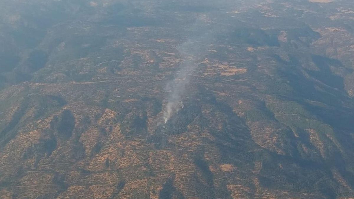 Imagen del incendio de Cardeña compartida por el Infoca.
