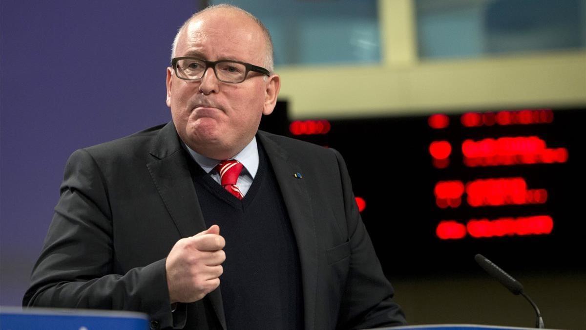 El vicepresidente de la Comisión Europea, Frans Timmermans, el pasado diciembre, en Bruselas.