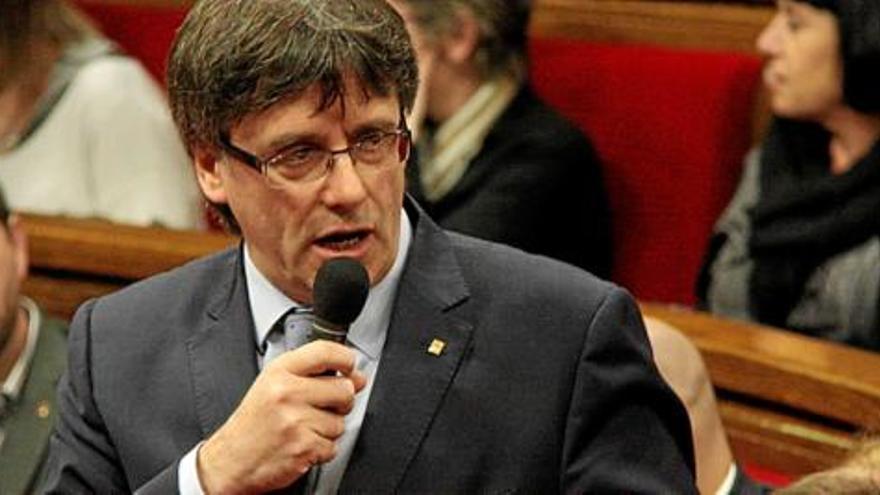 El President català, Carles Puigdemont, en una sessió del Parlament