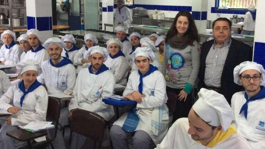 Los alumnos de Harina Blanca, ayer en un momento del curso. // Faro