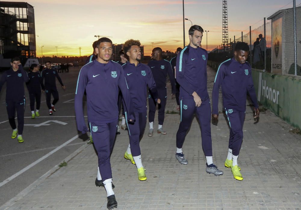 Entrenamiento del Barcelona B en Elche