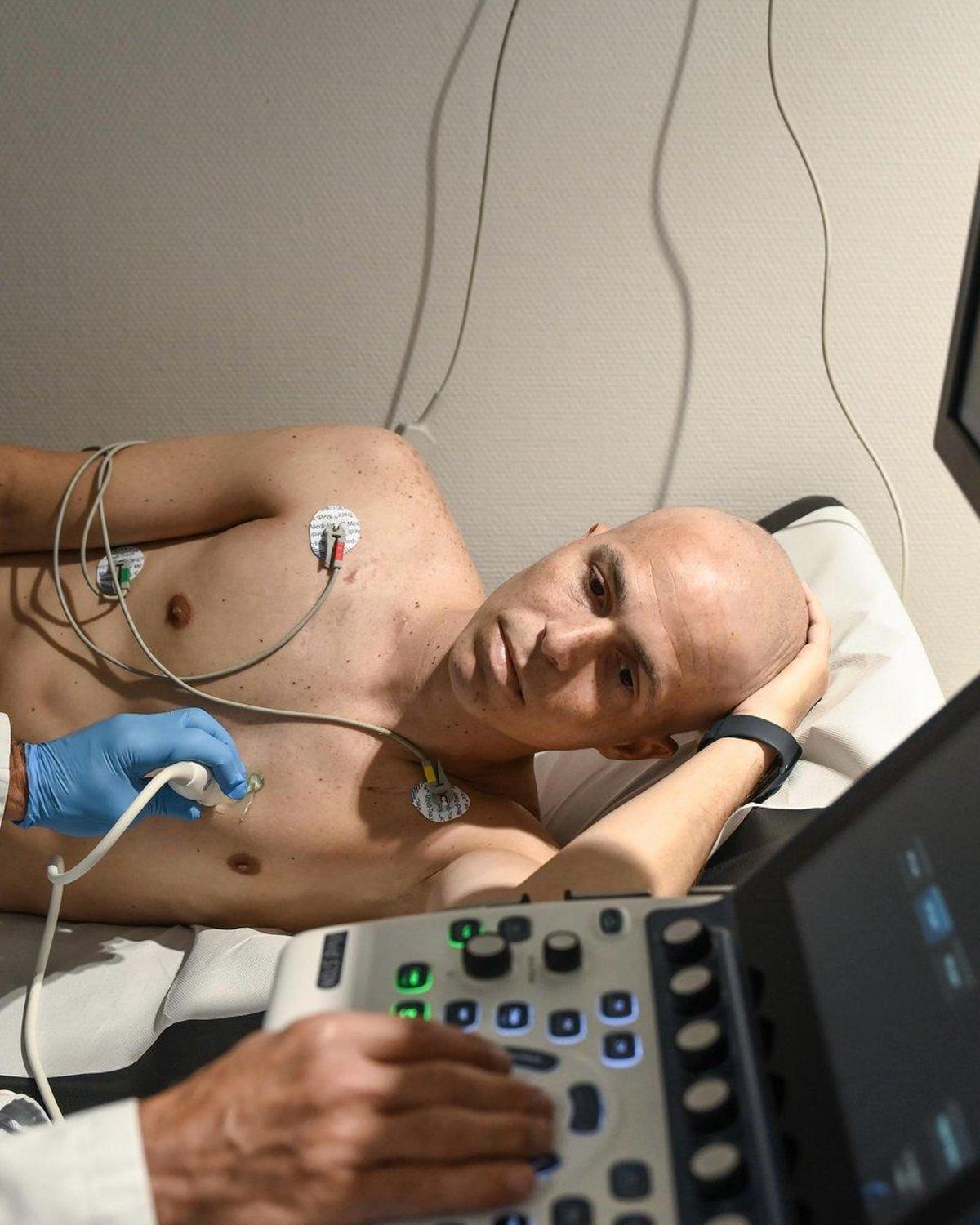 Kirian Rodríguez, durante las pruebas médicas en el Perpetuo Socorro, dentro del protocolo para el inicio de la pretemporada.