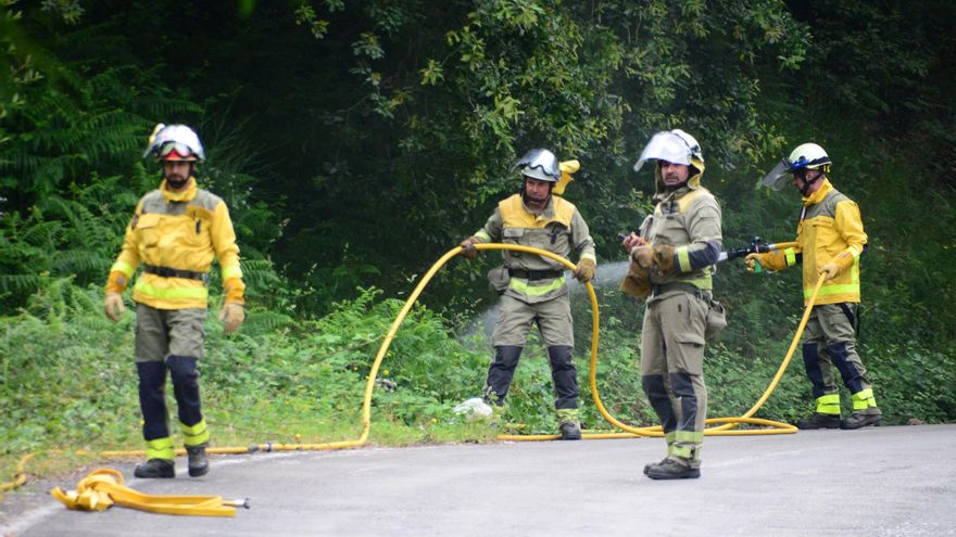 Así se preparan para los incendios en Moaña.