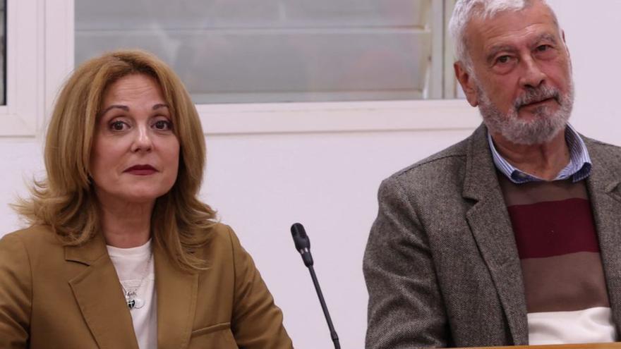 Yolanda Cabezuelo y Salvador Ruso, ayer en el pleno.  | JOAQUÍN CARRIÓN