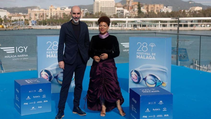 David Baute y Johanné Gómez, ayer en el Festival de Málaga.