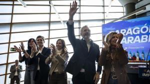 Azcón, en la presentación de su campaña electoral con alcaldes y concejales del PP.