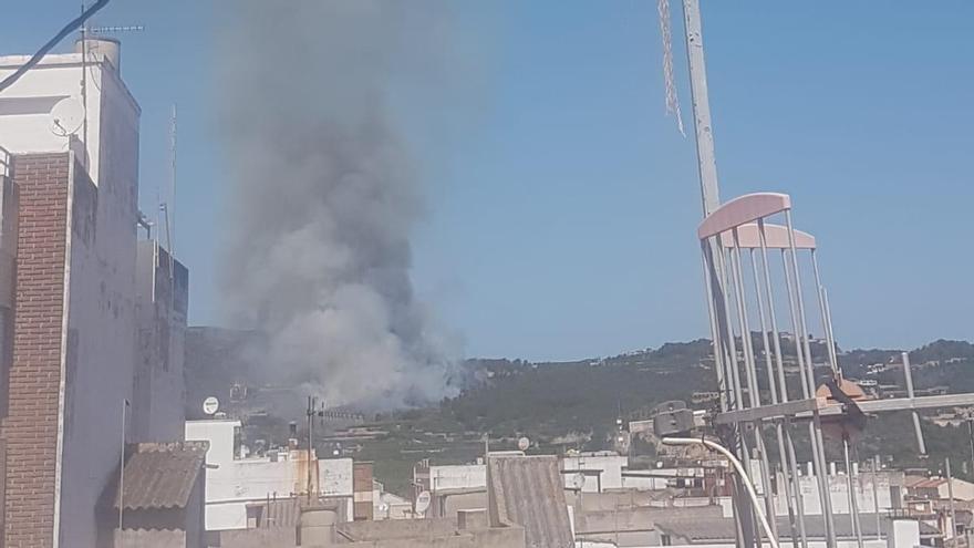 L'incendi de Simat, situat al costat del barranc de Malet