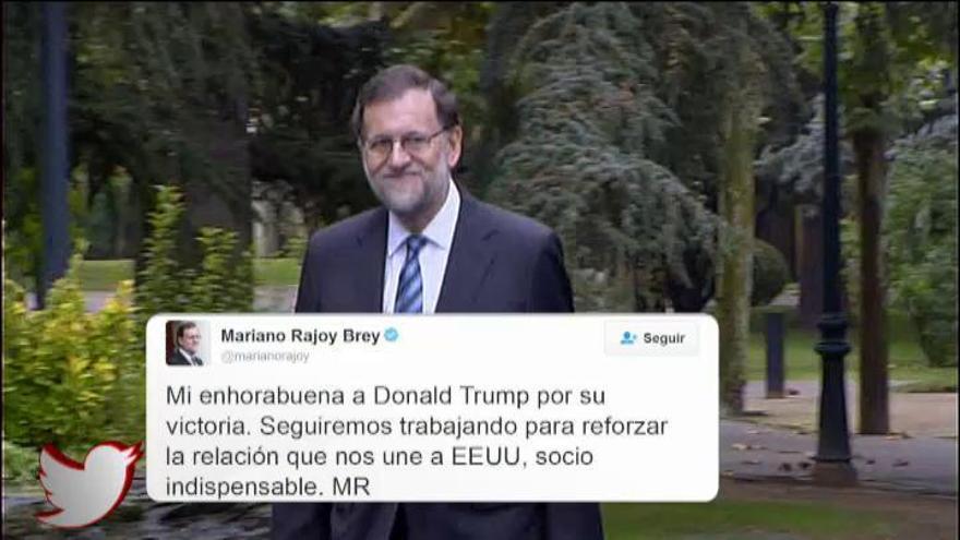 Rajoy: "Mi enhorabuena a Donald Trump por su victoria"