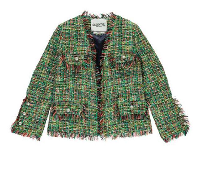 Chaqueta de tweed en tonos verdes