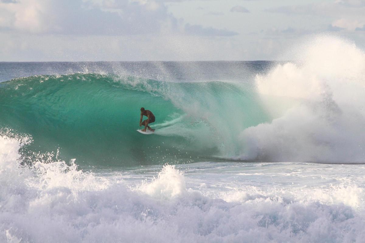 Disfruta viendo surfistas cabalgando las olas en Hawai