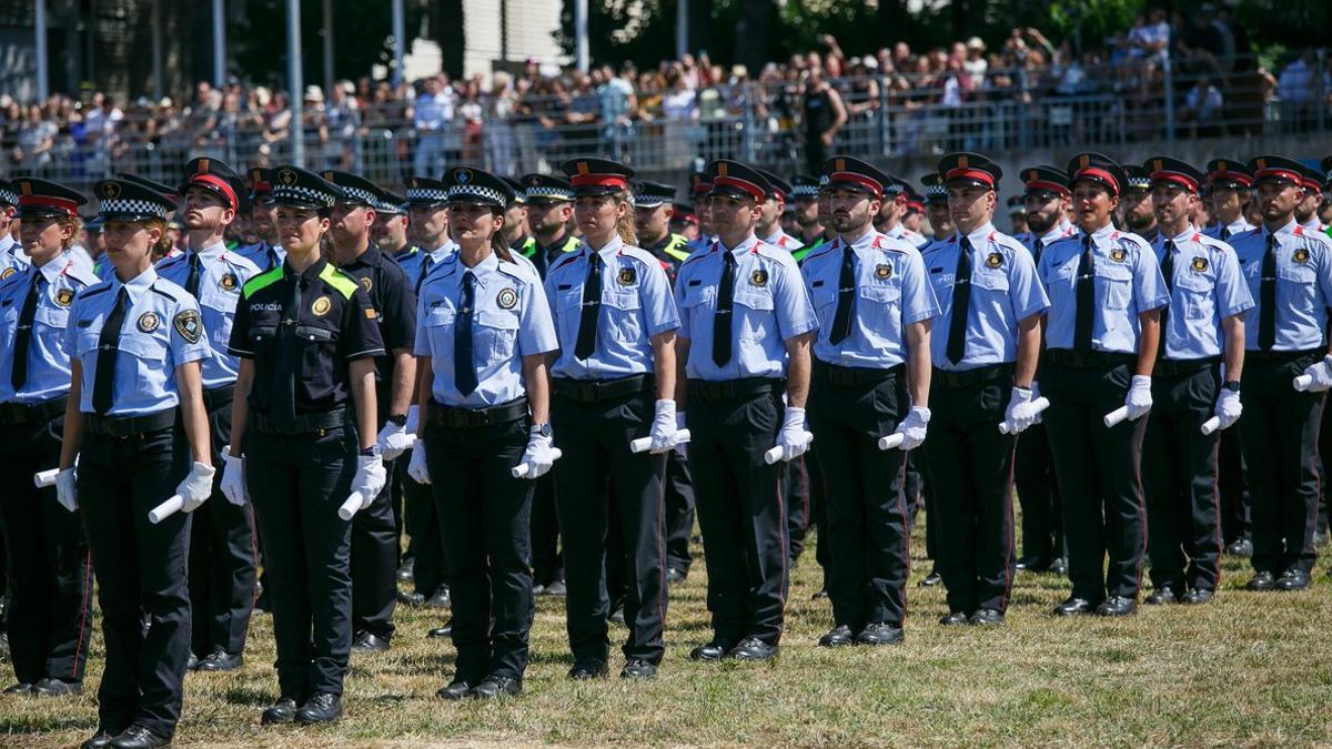 Promoción de agentes en la Escola de Policia de Catalunya, el pasado junio.