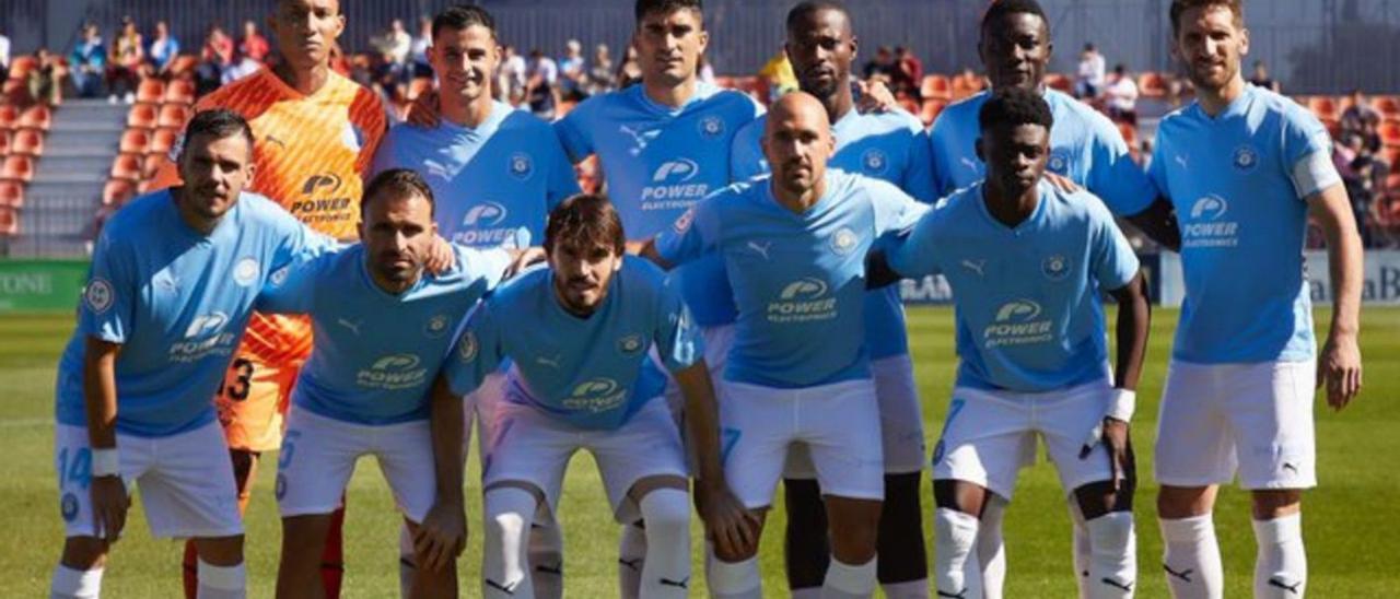 Once del equipo ibicenco que saltó este domingo a jugar en el feudo del Atlético de Madrid B.