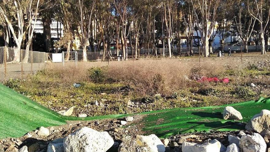 En la foto, estado en el que se encontraba el pasado lunes la zona protegida por la Junta de la siempreviva malagueña o 'Limonium malacitanum' en los Baños del Carmen.