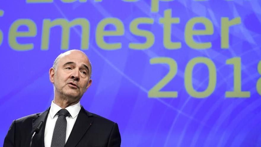 Pierre Moscovici, en su rueda de prensa.