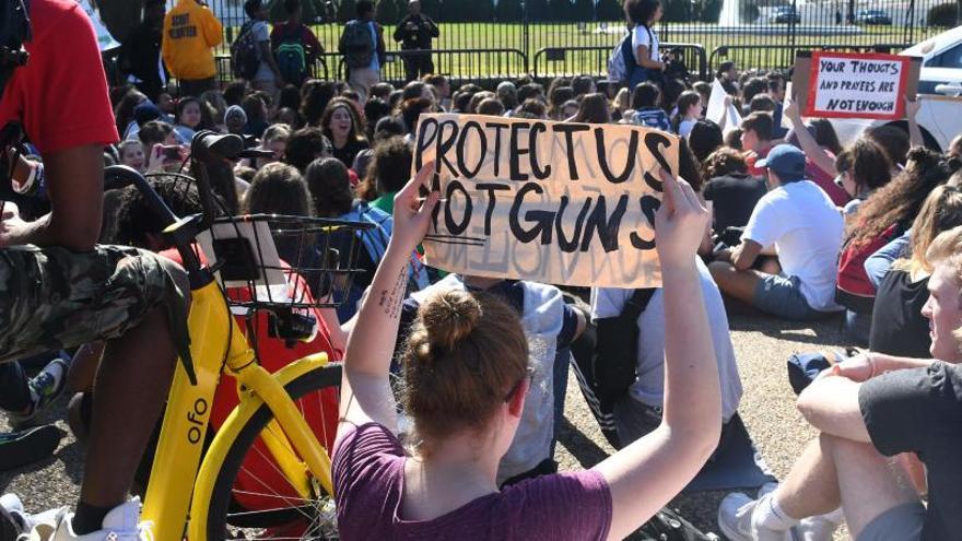 Manifestación contra las armas frente a la Casa Blanca.