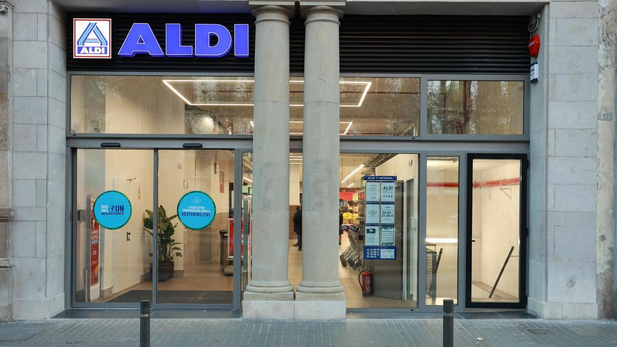 Un ALDI situado en la Gran Via de Barcelona.