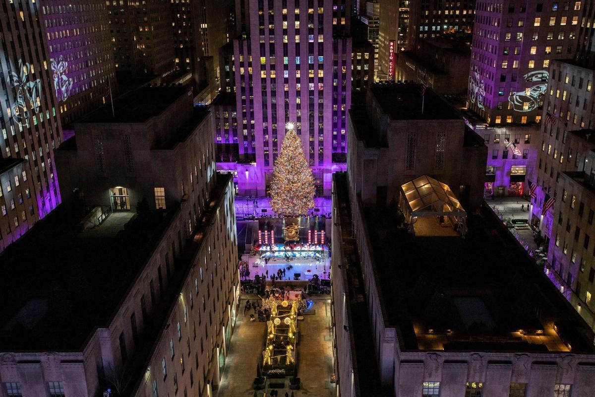 Iluminación del árbol de Navidad del Rockefeller Center en Nueva York