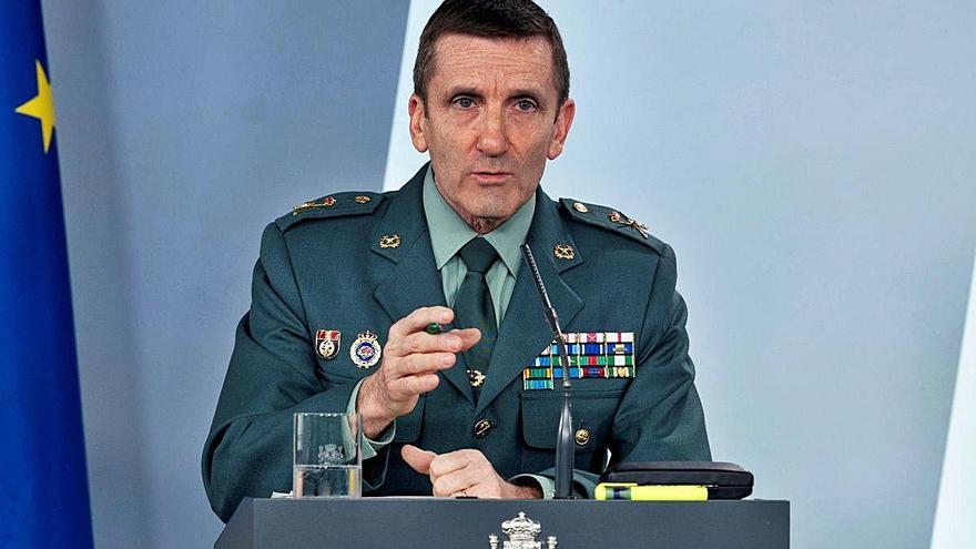 El general de la Guardia Civil, José Manuel Santiago, ayer durante una rueda de prensa.