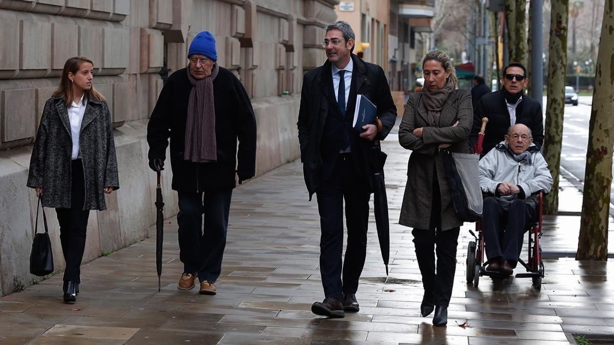 Felix Millet, Jordi y Gemma Montull y Daniel Osàcar llegan a la Audiencia para comparecer por el caso Palau.