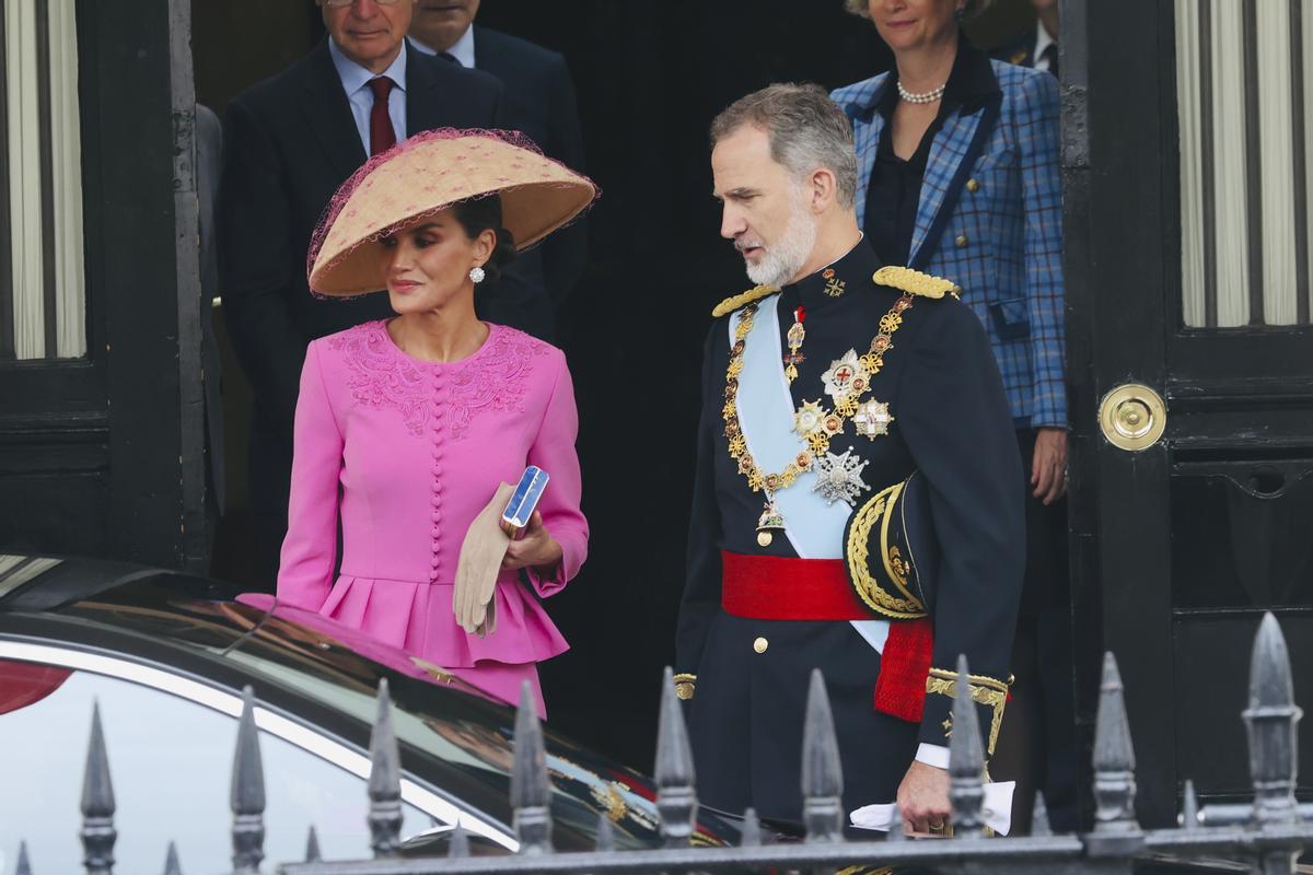 Felipe y Letizia, en la coronación del rey Carlos III