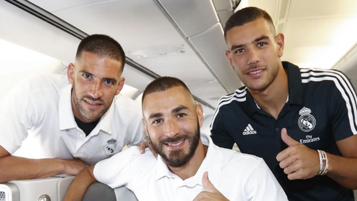 Los jugadores del Real Madrid viajando a los Estados Unidos