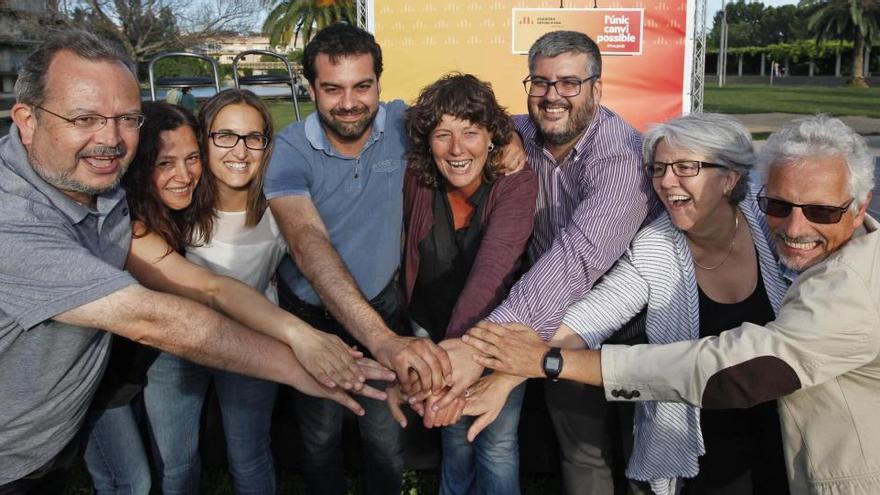 Vidal, ahir a Girona, amb els membres de la candidatura d&#039;ERC · Aniol Resclosa