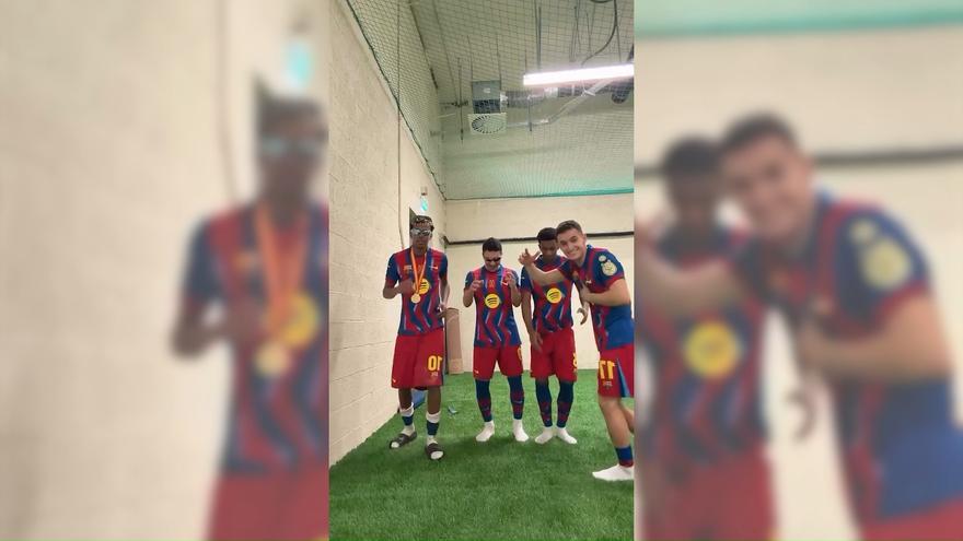 Así se celebra la Supercopa: el Baile viral de Lamine, Roony, Balde y Casadó tras ganar la Supercopa