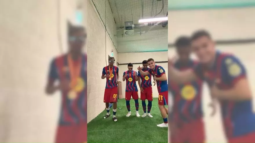 Así se celebra la Supercopa: el Baile viral de Lamine, Roony, Balde y Casadó tras ganar la Supercopa