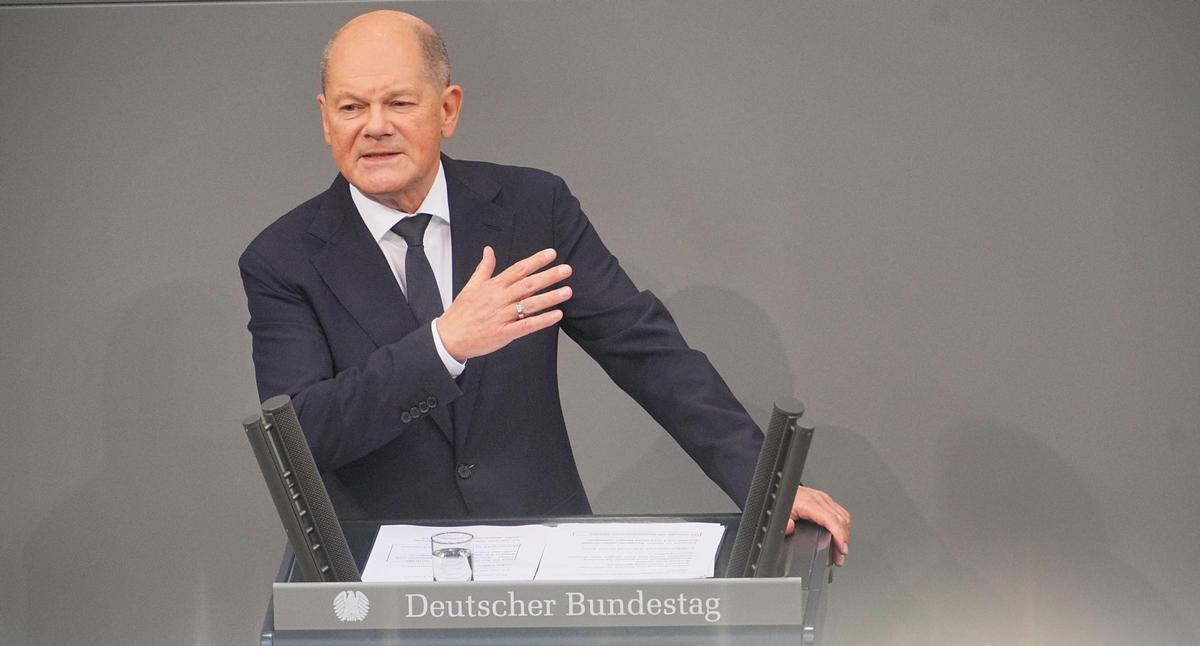 Olaf Scholz, canciller de Alemania, comparece ante el Bundestag