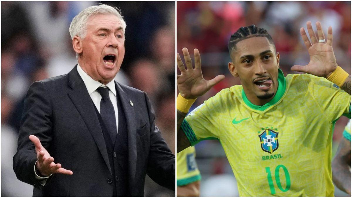 Carlo Ancelotti y Raphinha unirán fuerzas en la selección brasileña